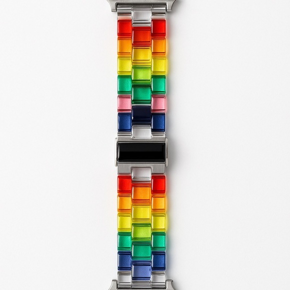 Rainbow Stainless Steel Link Apple Watch Band – Fits 38/40/41mm - Picture 2 of 3